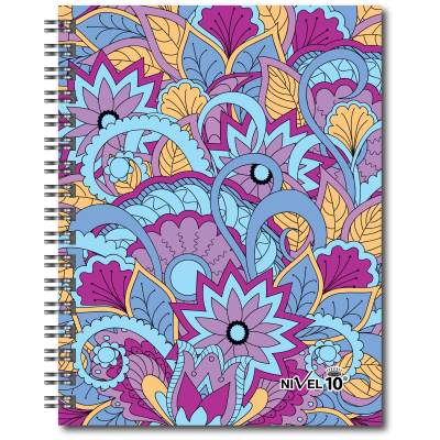 Agenda Top semanal N°7 con espiral y elástico Mandalas Nivel 10