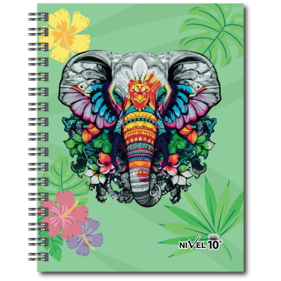 Agenda Top semanal N°7 con espiral y elástico Elefante Nivel 10