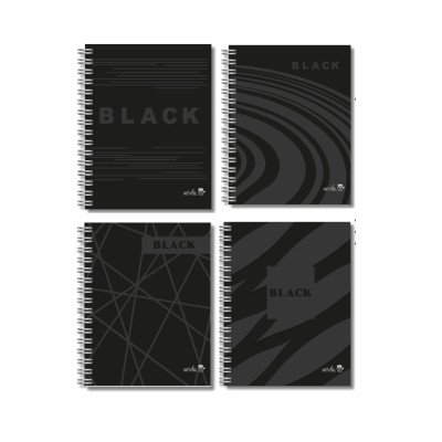 Agenda N°8 semanal con espiral y elástico Black Nivel 10