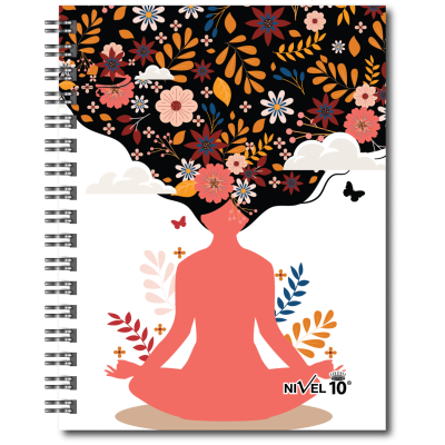 Agenda N°8 semanal con espiral y elástico Namasté Nivel 10