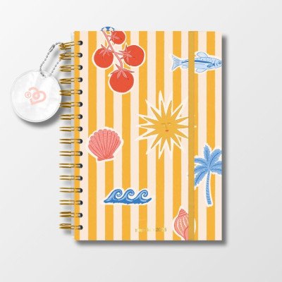 Agenda semanal 15x21 cm Shantilove El Verano con espiral Paprika