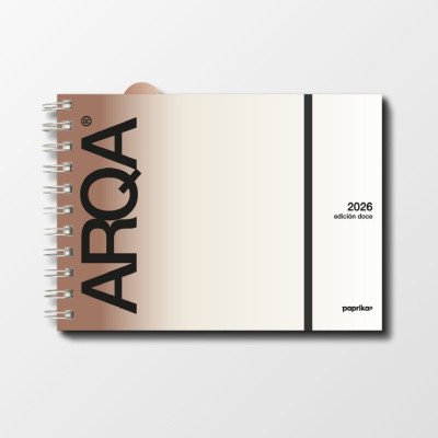 Agenda semanal 21x15 cm Arqa Latte con espiral Paprika