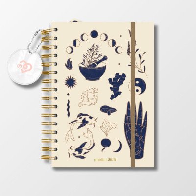 Agenda diaria 15x21 cm Mindful Equilibrio Yang con espiral Paprika