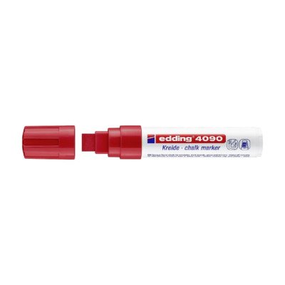 Marcador Tiza Liquida 4090 (02) Rojo punta biselada extra grueso Edding