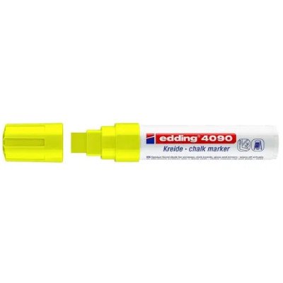 Marcador Tiza Liquida 4090 (65) Amarillo neón punta biselada extra grueso Edding