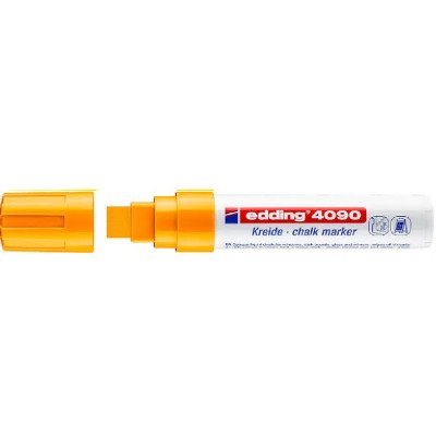 Marcador Tiza Liquida 4090 (66) Naranja neón punta biselada extra grueso Edding