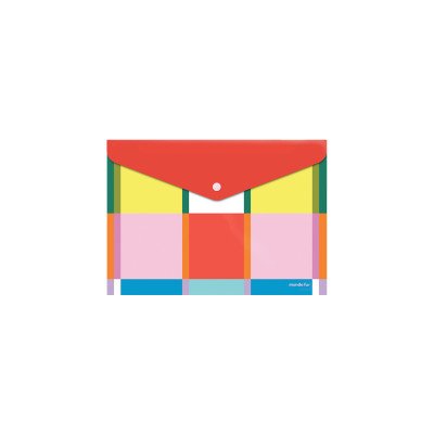 Sobre A4 Plaid pop con broche Colorblock FW