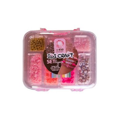 Valija set para armar bijouterie Pink : +450 piezas Ibicraft