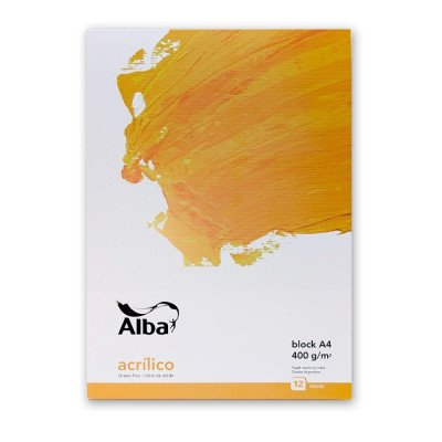 Block para pintura acrílica A4 de 400 gramos x12 Hojas Alba