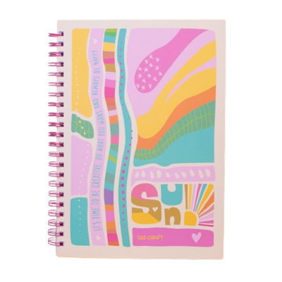Cuaderno A4 espiralado tapas duras Sun x96 hojas rayadas Ibicraft