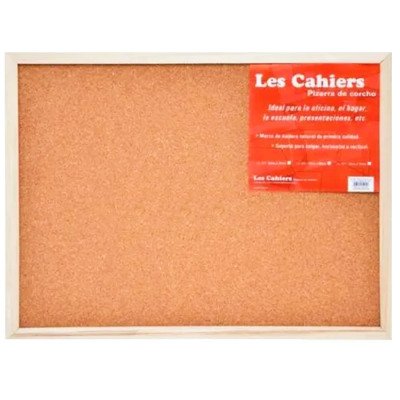 Pizarra de corcho 90x120 cm con marco de madera Les Cahiers
