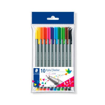 Set de microfibras fineliner Triplus 334 blíster x10 colores Staedtler