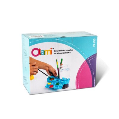 Limpiador de pinceles de alto rendimiento PI-450 con depósito Olami
