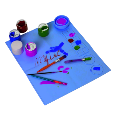 Base de silicona para artes con mezclador y vaso Azul Olami