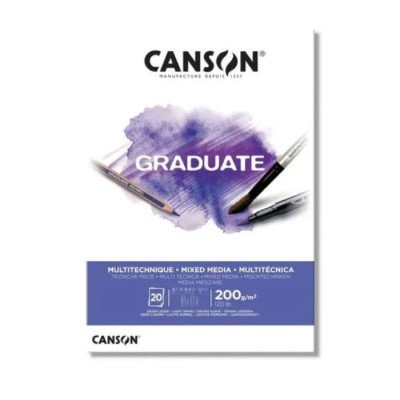 Block Graduate Mix Media A3 de 200 gramos  x20 hojas Canson