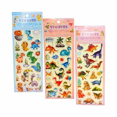 Stickers Goma Eva Dinos Colours