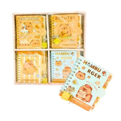 Libreta mini con separadores y candado x60 hojas capybara Colours