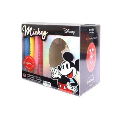 Set marcadores acrílicos Mickey Mouse Pop art collectible + figura 3D Mooving