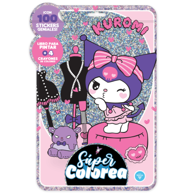 Flow Pack Super colorea Kuromi Editorial Vértice