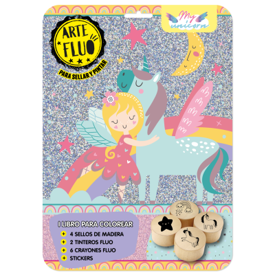 Flow pack Arte flúo sellos Unicornio Editorial Vértice