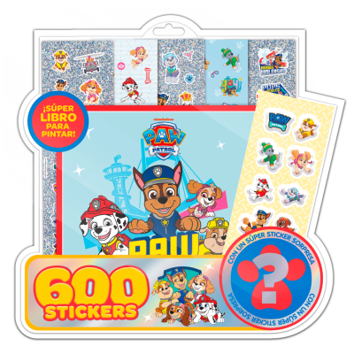 Blister de 600 stickers Paw Patrol Editorial Vértice