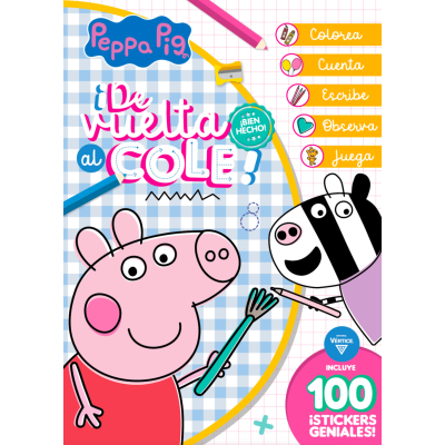 Libro con stickers de actividades x40 páginas Peppa Pig Editorial Vértice