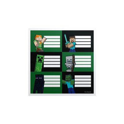 Etiquetas adhesivas Minecraft x12 unidades Mooving