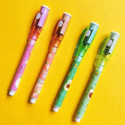 Bolígrafo espía tinta invisible cuerpo estampado Colours