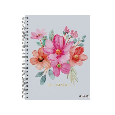 Cuaderno con espiral A4 tapa dura Garden II x96 hojas rayado Mooving