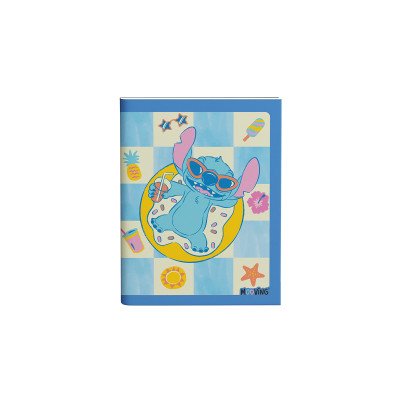 Cuaderno 16x21 cm tapa flexible Stitch x 48 hojas rayado Mooving