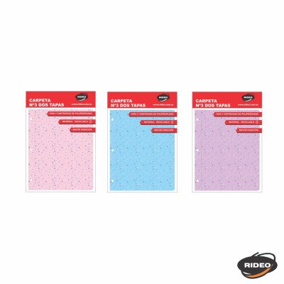 Carpeta Nº3 dos tapas plásticas Brillos Estrellas Rideo