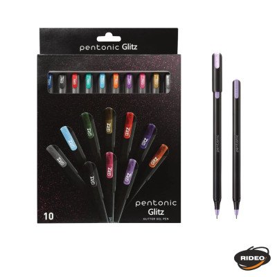 Bolígrafo Gel Pentonic blíster x10 colores glitter Linc
