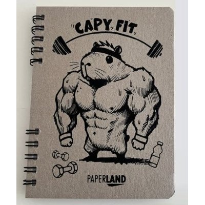 Cuaderno A5 con espiral tapa dura ecológico Capibara x80 hojas lisas Paperland
