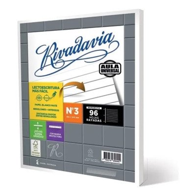 Repuesto Nº 3 Aula Universal x 96 hojas rayado grande Rivadavia
