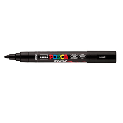 Marcador Posca PC-5BR Negro Punta pincel Uni