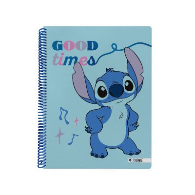 Cuaderno con espiral A4 tapa flexible Stitch II x 80 hojas cuadriculado Mooving