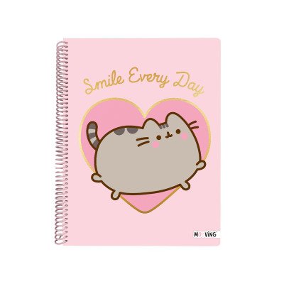 Cuaderno con espiral A4 tapa flexible Pusheen I x 80 hojas cuadriculado Mooving