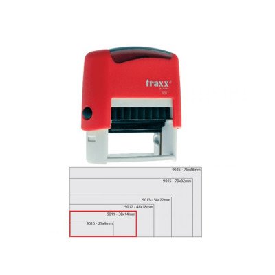 Sello automático 9011 de 38x14 mm rojo Traxx