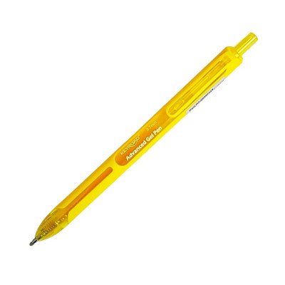 Bolígrafo Gel retráctil 0.7mm amarillo cuerpo de goma Keyroad