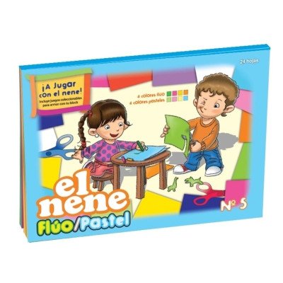 Block Nº5 fantasía pastel-fluo x24 hojas El Nene