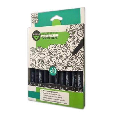 Set Microfibra graduada Drawing Pen 0.7 mm x10 unidades Pizzini