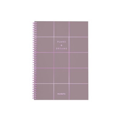 Cuaderno A4 tapa semirrígida Neo Pink grid x80 hojas rayado con espiral FW