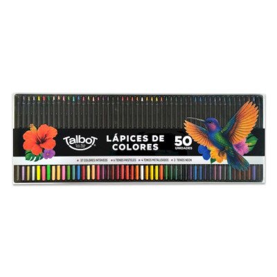 Lápices de colores Black Soft x50 unidades en estuche plástico Talbot
