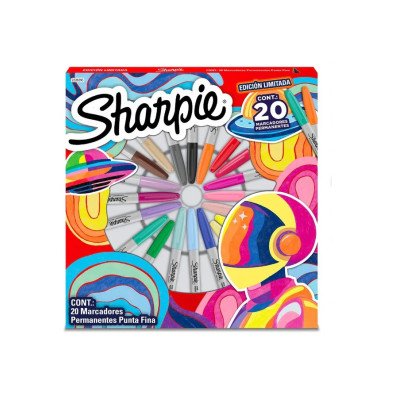 Marcadores permanentes punta fina Mini Pizza Box x20 unidades Edición especial Sharpie