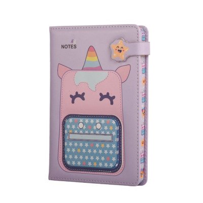 Cuaderno PU 13x18 cm  Happy Bits 🦄 Unicornio x80 hojas rayadas con lengueta Talbot