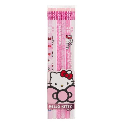 Set lápices negros con goma Hello Kitty estuche x6 unidades Mooving