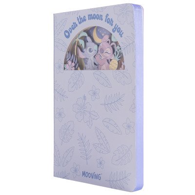 Cuaderno 14x21 cm Magic layers Stitch x70 hojas rayadas Mooving