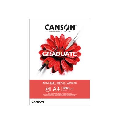 Block A4 de 300 gramos Graduate Acrilic x20 hojas Canson