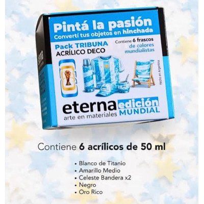 Set de 5 Temperas mundialistas Plastika x60 ml Eterna