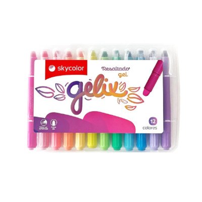 Resaltadores de gel Gelix x12 colores Skycolor
